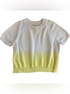 Madewell Cream Ombre Knit Crewneck Short Sleeve Sweater Size S